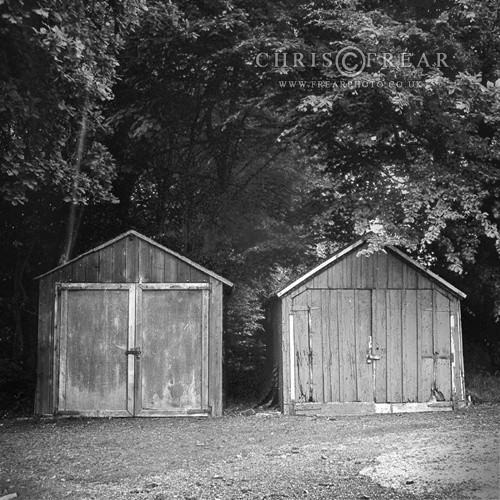 Two Sheds - Black & White