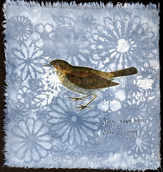 Fabric Bird Collage 3 - Recent artwork