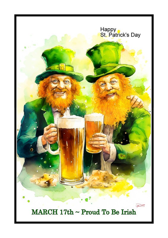 Festive Heartbeat, St Patrick's Day Paintings by Paul Duddell, Whispers & Strokes - Artist, Painter, and Photographer