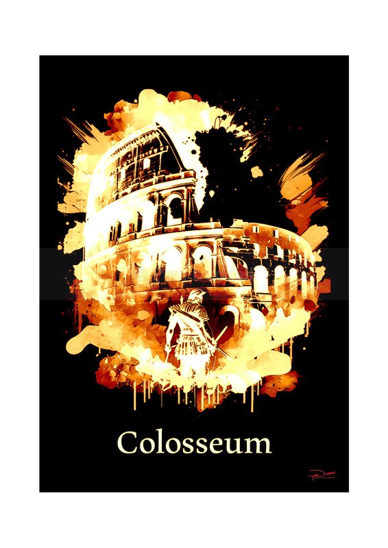 Colosseum Historical Structures Ink Paintings by Paul Duddell, Whispers & Strokes - Artist, Painter, and Photographer