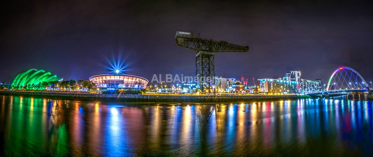 Clydeside Night Panorama - My Glasgow