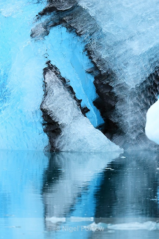 Blue iceberg reflection, Jokulsarlon, Iceland - Iceland