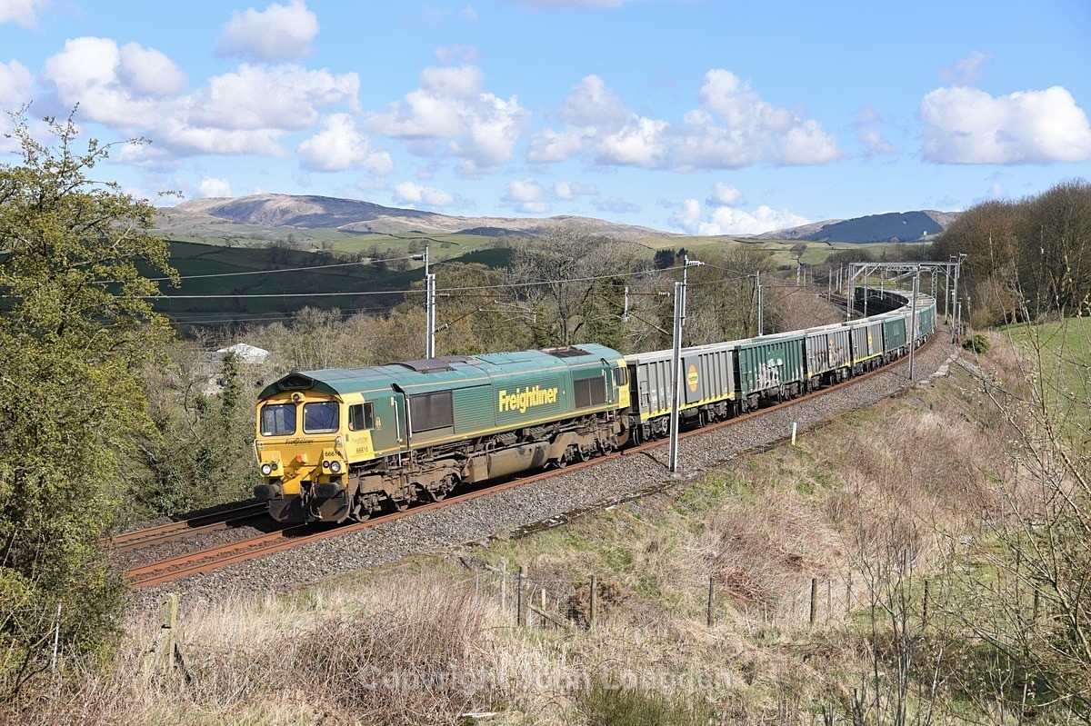 JL - 10.4.21 66616 6H51 Hardendale - Tunstead, Bensons Hall - West Coast Main Line (north to south)