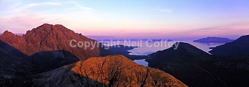 Bla Bheinn & The Red Cuillin from Marsco, Isle Of Skye - Panoramic format