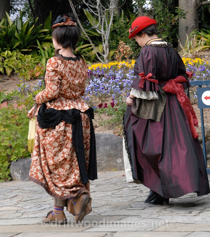 Japan Nagasaki Japan Glover Garden two ladies in costume dress - Japan