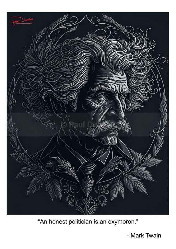 Mark Twain Inspirational Motivational Quotation Fine Art Print by Paul Duddell-Whispers & Strokes