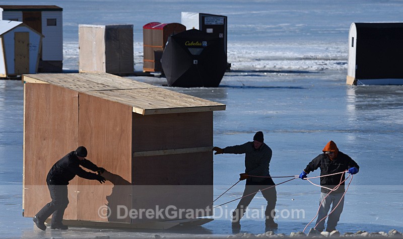 Moving Day - Ice Fishing New Brunswick Canada - Ice Shacks