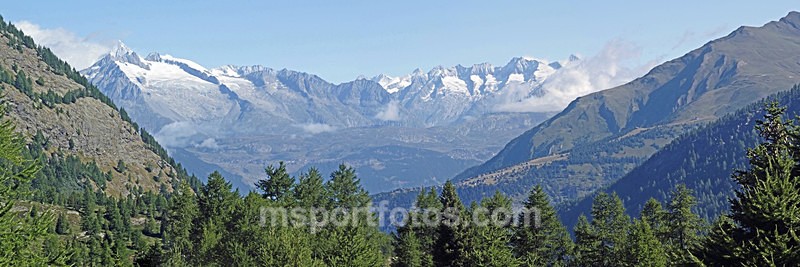 Panorama of the view from the Simplon Pass, looking north - Travel, city/land scapes