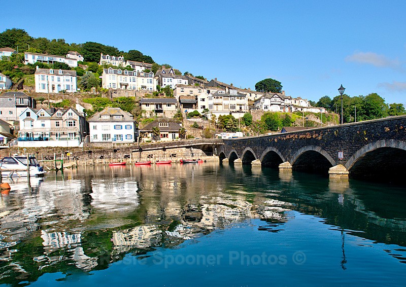 LO110 - Reflections Looe Bridge - Greeting Cards - Looe
