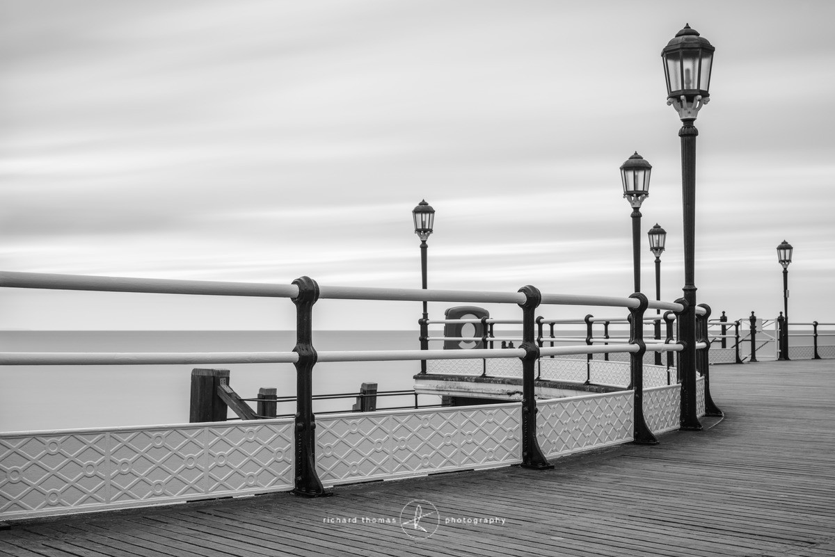Worthing pier boardwalk and lamps