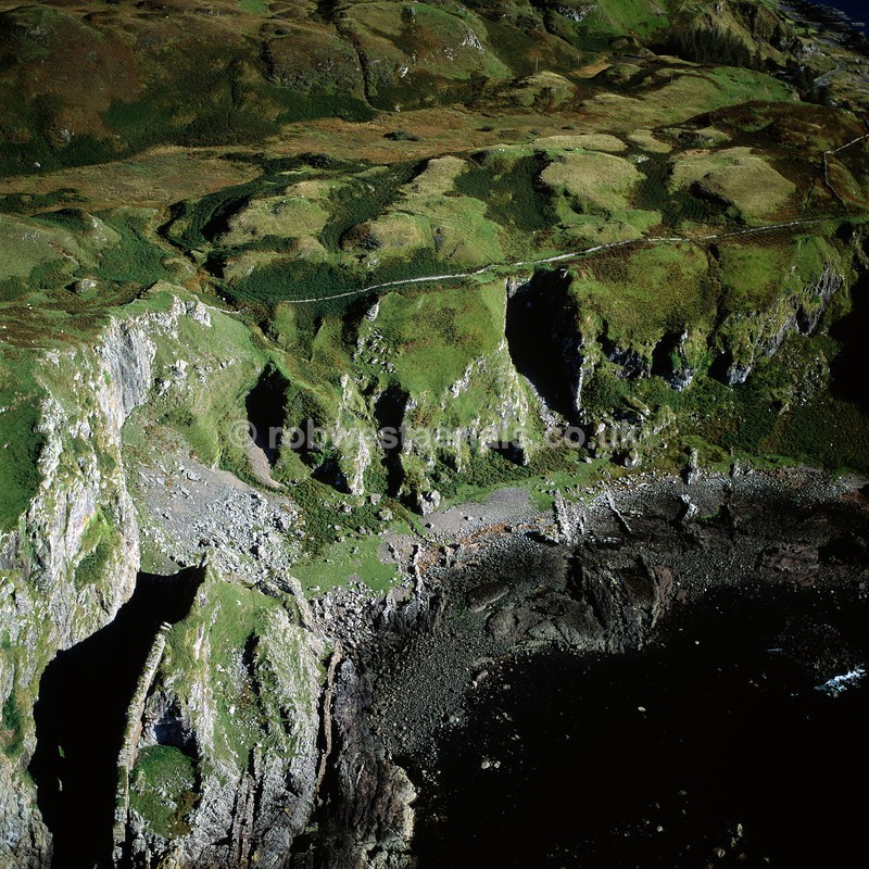 aerial pictures of Scotland west coast coastline by Ellenabeich Village