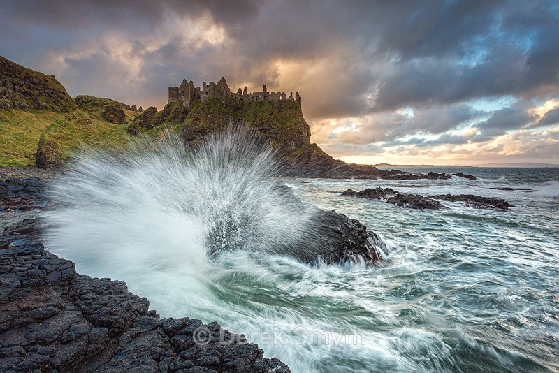 Crashing Wave At Dunluce Castle
