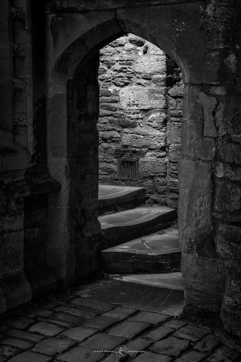 Hidden steps in Wells Somerset at night