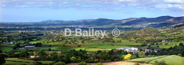 Panoramic landscape photo of the Vale of Clwyd
