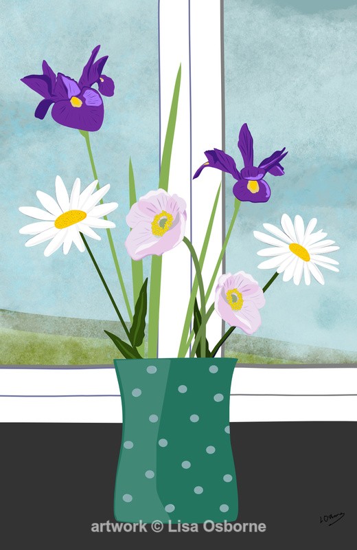Irises and daises - DIGITAL ARTWORK