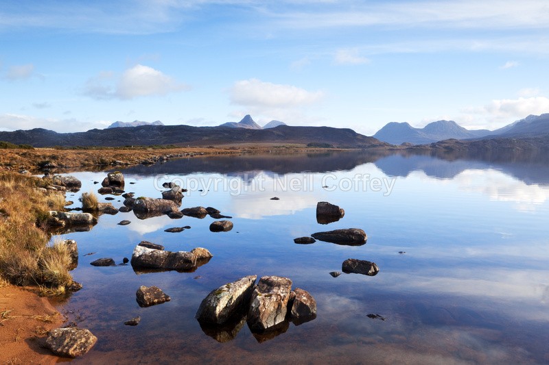 Inverpolly Forest and Loch Osgaig, Highland - Landscape format