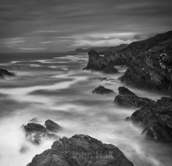 Fine Art Monochrome Of Waves Breaking On The Coast Of Achill Island, Co. Mayo.