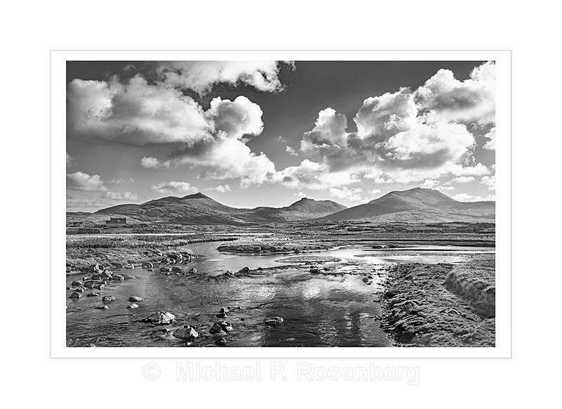 Stream and Hills With Barn, Lockskipport Outer Hebrides - Scotland, UK