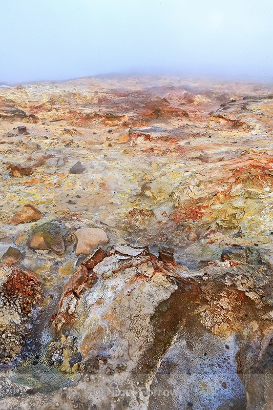 Colourful rocks at Gunnuhver Hot Springs, Iceland - Iceland