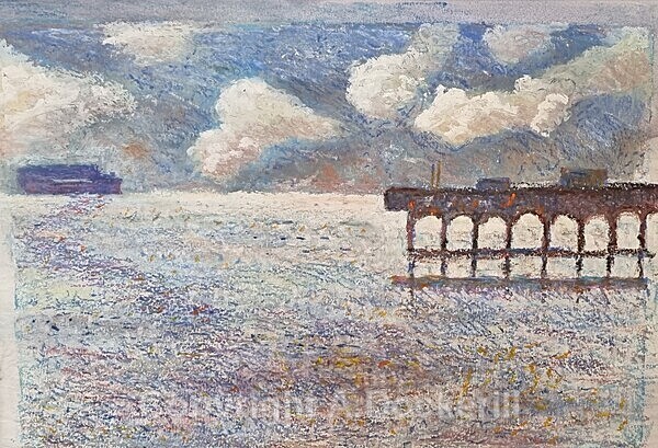 Felixstowe Pier and sea - Pastel Paintings