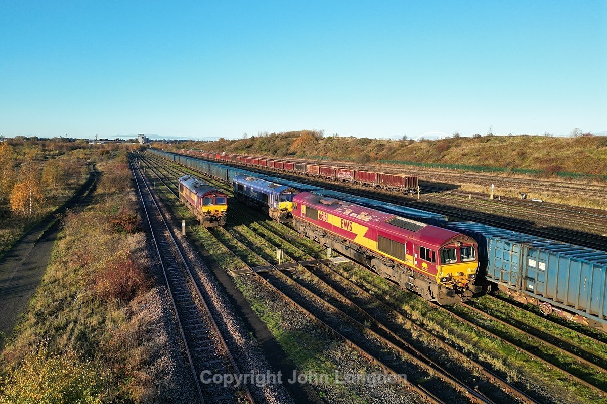 JL - 11.11.23 66151 & 2x 66, Tees Yard - Teesside (west to east)