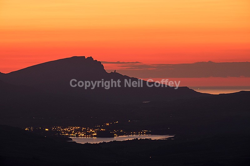 The Storr and Portree from Fionn Choire, Cuillin Hills, Isle of Skye - Landscape format