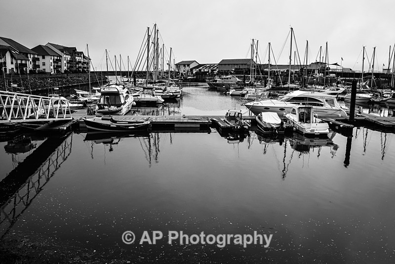 Aberystwyth harbour and marina bw-5452 - Aberystwyth Harbour and Marina