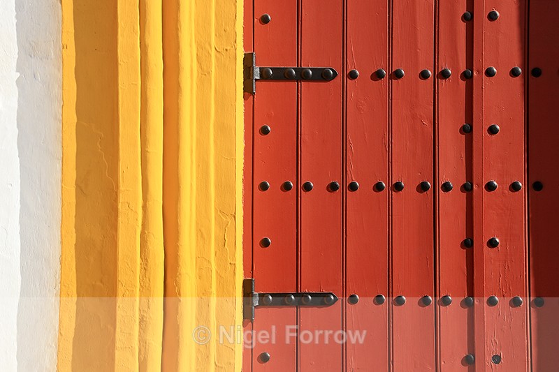 Detail of Spectator Entrance Door, Seville Bullring, Spain - Seville, Spain