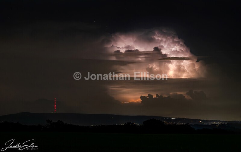 Lightning Over Winter Hill - Rivington And Surrounding Areas