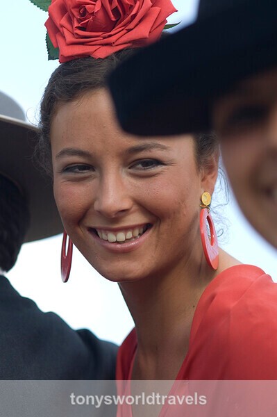 Smiling Lady Feria de Abril Seville Spain - Smiling faces of the World