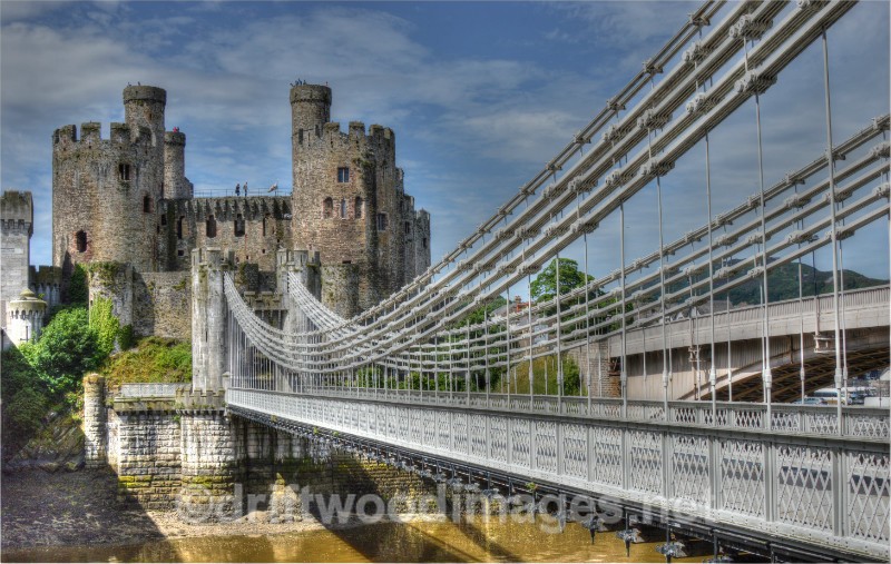 Conway suspension bridge 5 HDR - Llandudno and Conwy, North Wales