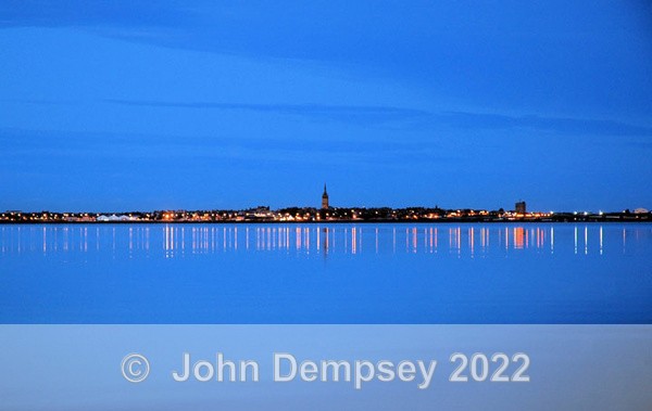 Montrose at night across Basin - Montrose Basin