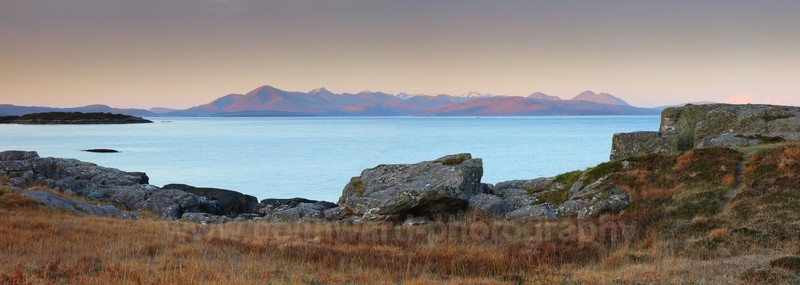 Panoramic View looking towards the Cuillin Mountains on Skye - Panoramic Landsapes