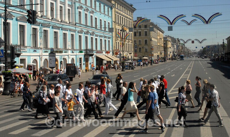 St Petersburg Nevsky Prospect crossing 2 - St Petersburg Russia