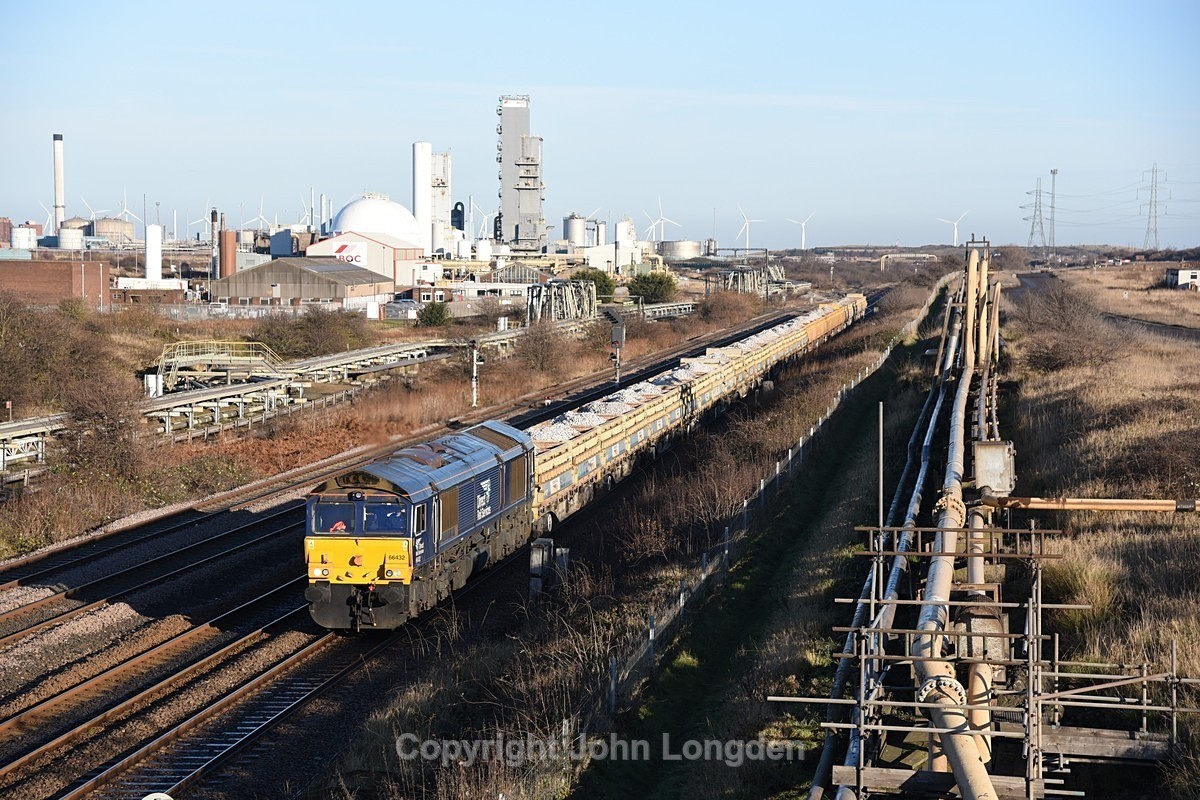 JL - 16.12.21 66432 6N68 Redcar BSC - Tyne Yard, Grangetown - Teesside (west to east)