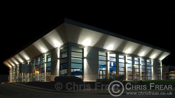 Cleethorpes Leisure Centre at night