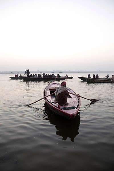 Taxi boatman on the ganges in Varanasi_0232 - Indian - People, Culture, Wildlife & landscape