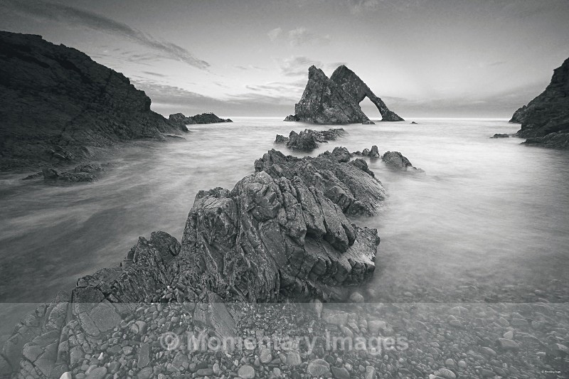 Bow fiddle rock BandW high tide at dusk - Top 20