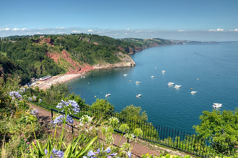 TQ223 - Looking down on Babbacombe Bay - Greetings Cards Torquay (See also Cockington plus Meadfoot galleries)