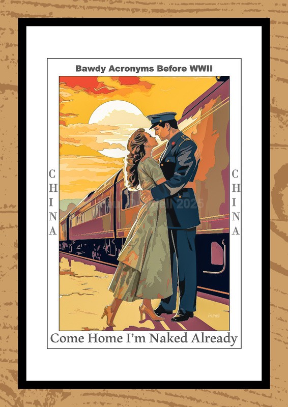 Bawdy Acronyms before WWII Watercolour Paintings by Artist Paul Duddell