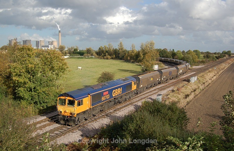 17.10.12 - 66703 4D21 Eggborough - Doncaster Decoy Yard, Whitley Junc - Yorkshire