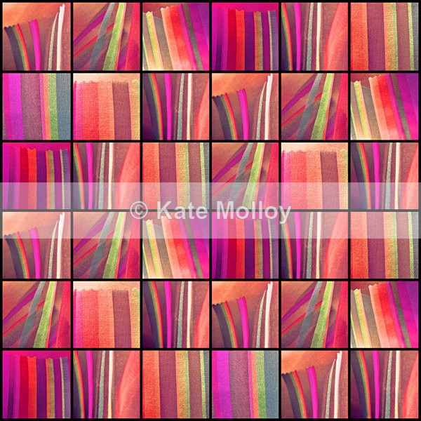 Collage - red & purple - Whitchurch Silk Mill