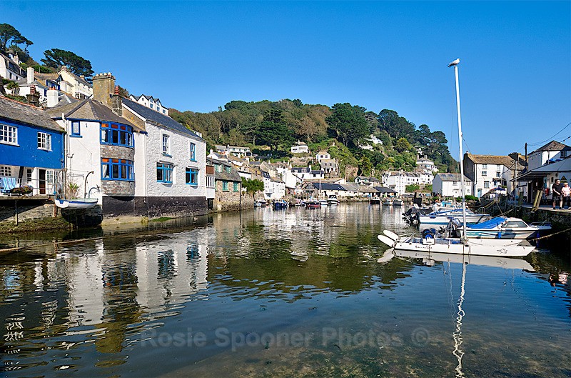 PO14 - Reflections at Polperro Harbour - Greetings Cards Polperro