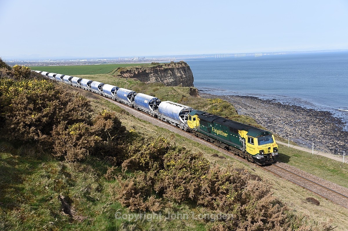 JL - 30.3.21 70015 6F23 Tees Dock - Boulby Hunts Cliff - Teesside (west to east)
