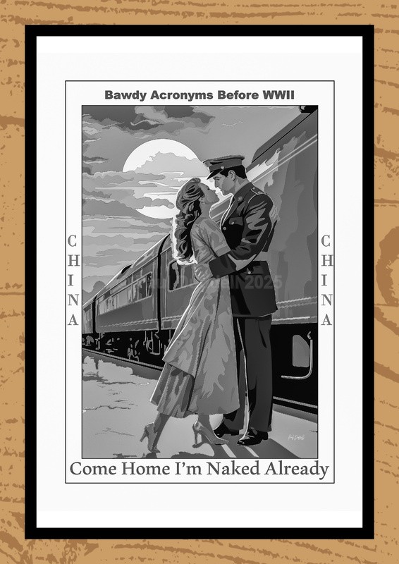 Bawdy Acronyms before WWII Watercolour Paintings by Artist Paul Duddell