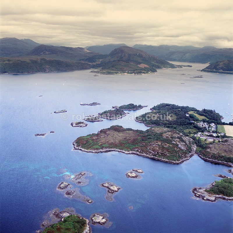 aerial pictures of Scotland west coast sea lochs at Loch Carron