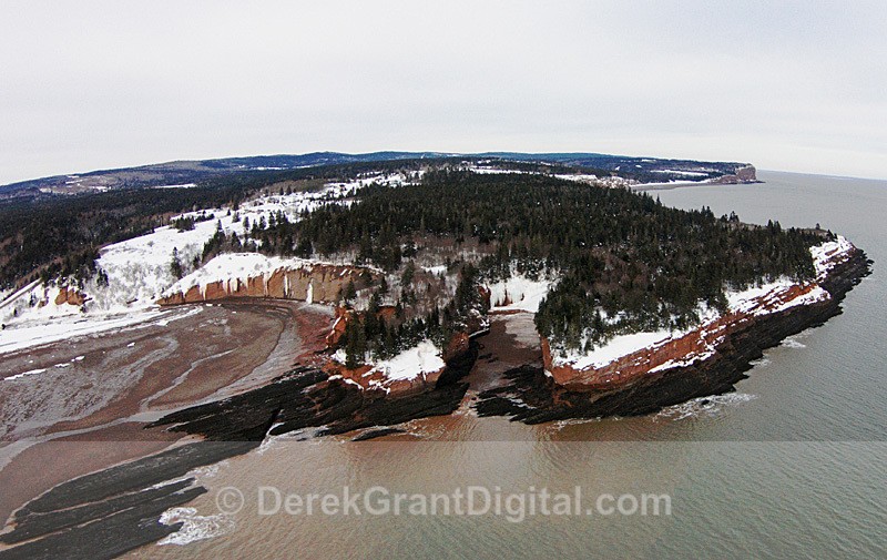 The Caves St. Martins New Brunswick Aerial - Fundy Postcards