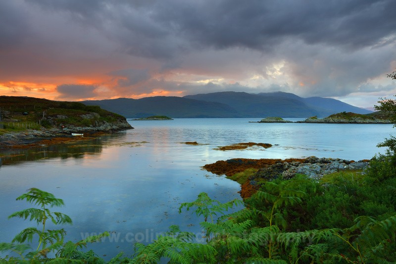 Sunset over Loch Carron.   ref 9006 - Scotland