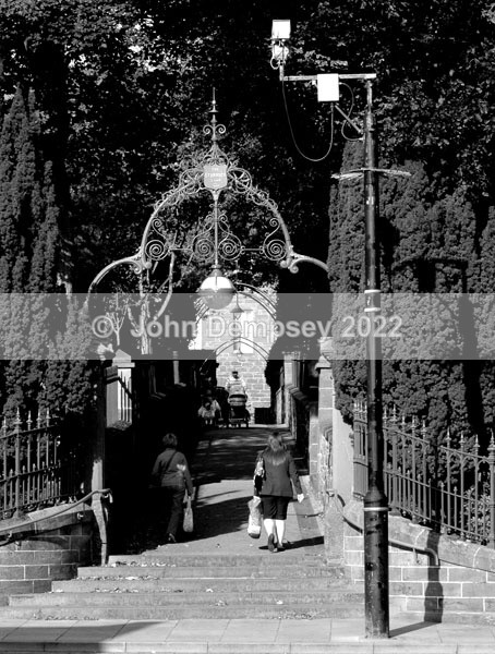 Walking Up the Kirkie Steps - B&W