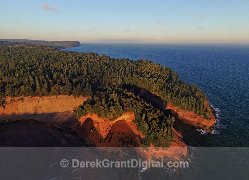 The Caves Aerial Drone View St. Martins NB Canada - Fundy Postcards